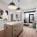 a kitchen with a prep island