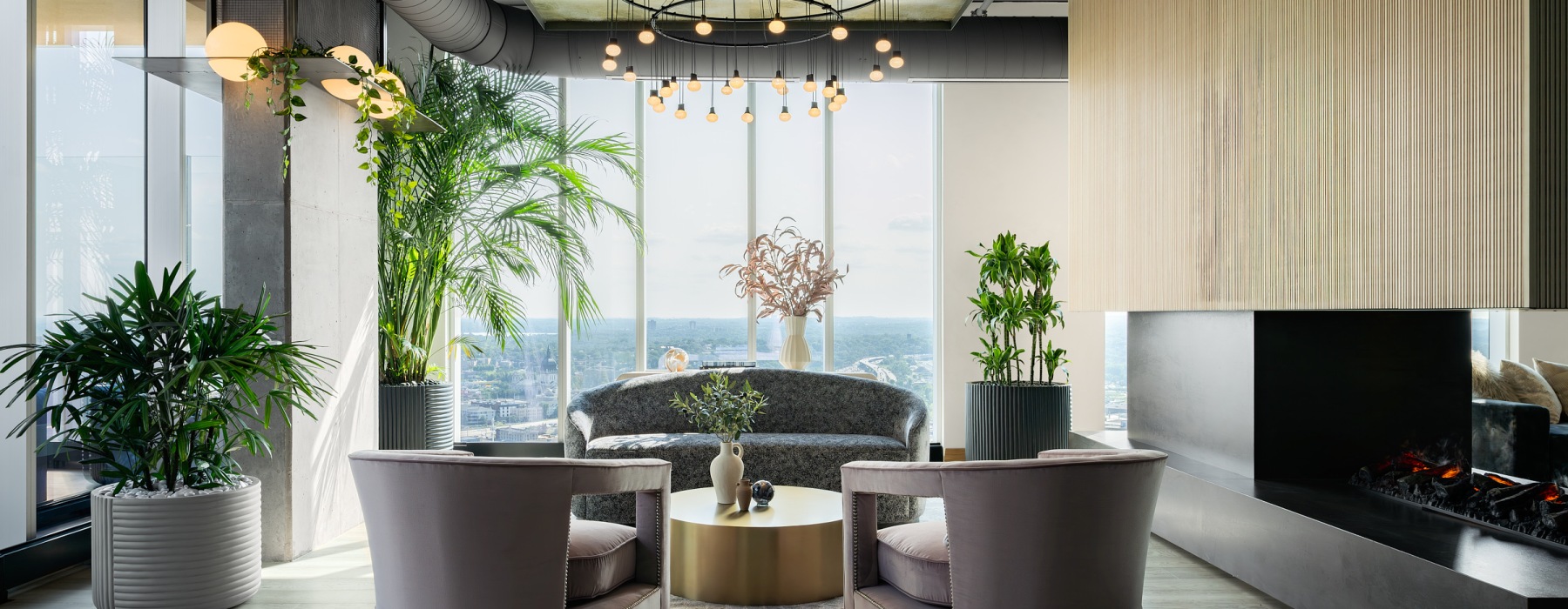 Sky lounge with large windows